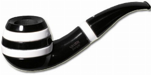 Vauen Pfeife Stripe Schwarz-Weiß 137 
