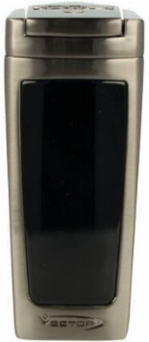 Vector Icon II / 02 3er Jetflame Feuerzeug Gunmetal Satin