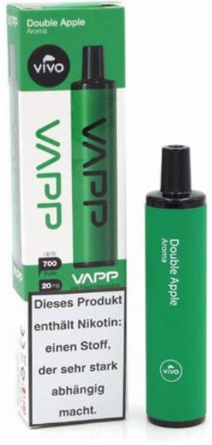 Vivo Vapp 700 Doppel Apfel Einweg E-Shisha 20mg Nikotin