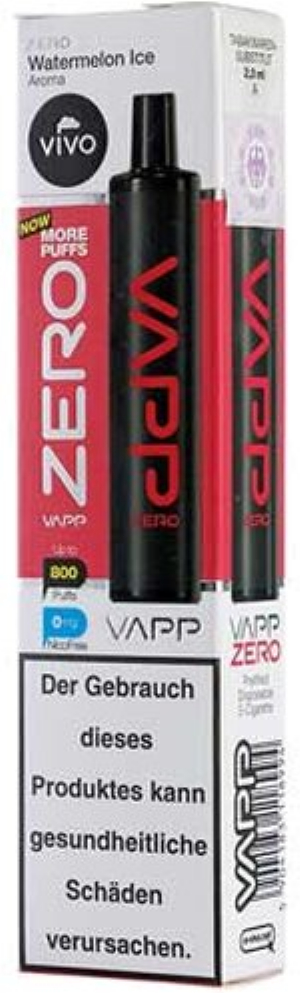 Vivo Vapp Zero Watermelon Ice Einweg E-Zigarette 0mg