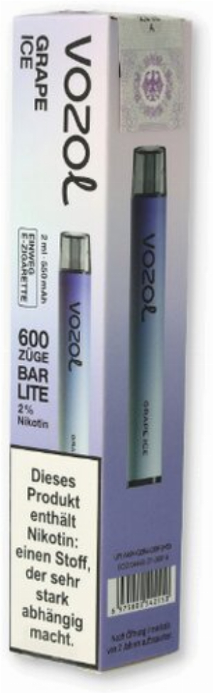 Vozol Bar Lite Grape Ice Einweg E-Zigarette 20mg