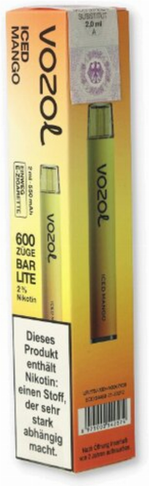 Vozol Bar Lite Iced Mango Einweg E-Zigarette 20mg