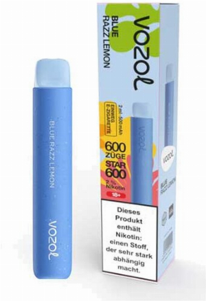 Vozol Star 600 Einweg E-Zigarette Blue Razz lemon 20mg