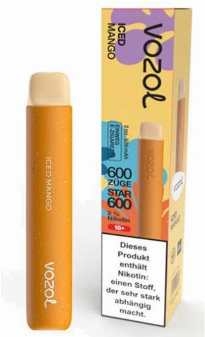 Vozol Star 600 Einweg E-Zigarette Iced Mango 20mg
