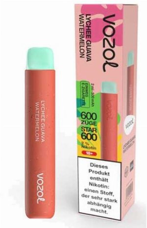 Vozol Star 600 Einweg E-Zigarette Lychee Guava Watermelon 20mg