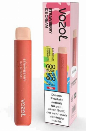 Vozol Star 600 Einweg E-Zigarette Strawberry Ice Cream 20mg