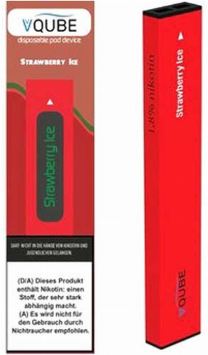 VQube E-Shisha Strawberry Ice ca. 350 Züge