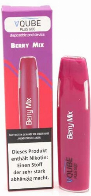 VQUBE Plus 600 E-Shisha Berry Mix Aroma 16mg