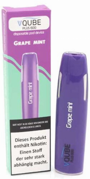 VQUBE Plus 600 E-Shisha Grape Mint Aroma 16mg