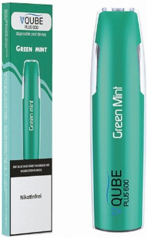 VQUBE Plus 600 E-Shisha Green Mint Aroma ohne Nikotin