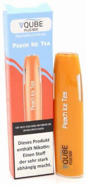 VQUBE Plus 600 E-Shisha Peach Ice Tea Aroma 16mg Nikotin