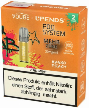 Vqube Upends Mango Peach Pods 2 x 2ml 20mg