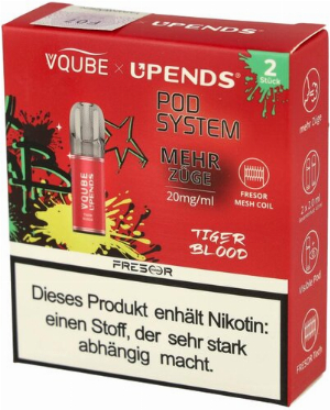 Vqube Upends Tiger Blood Pods 2 x 2ml 20mg
