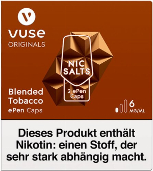 Vuse ePen Caps Blended Tobacco Nic Salts 6mg