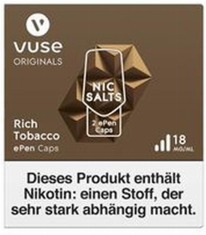 Vuse ePen Caps vPro Rich Tobacco Nic Salts 18mg Nikotin