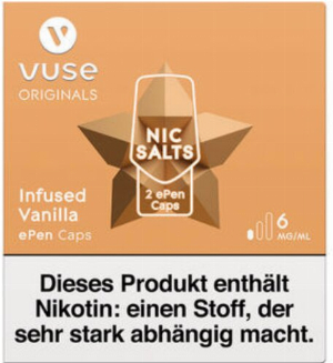 Vuse ePen Caps vPro infused vanilla 6mg Nic Salts