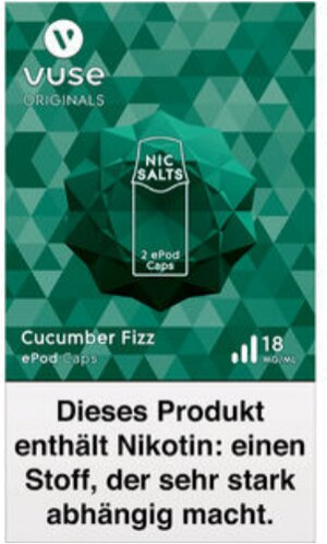 Vuse ePod Caps Nic Salts Cucumber Fizz 18mg