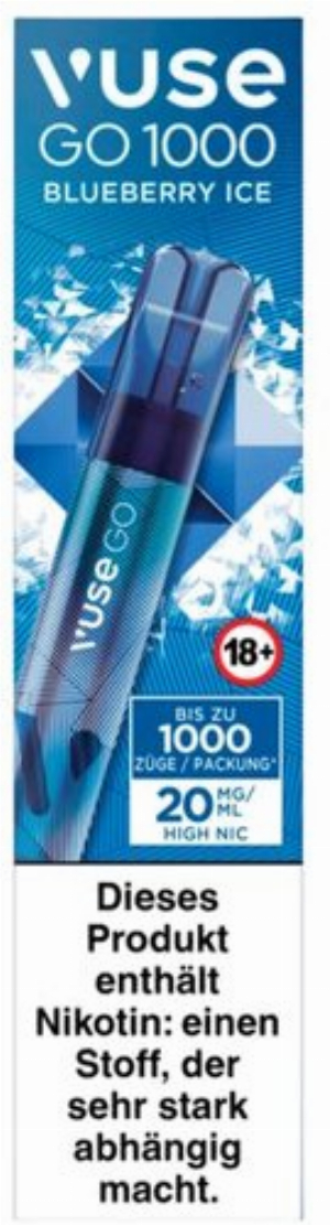 Vuse Go 1000 Blueberry Ice 20mg Einweg E-Zigarette