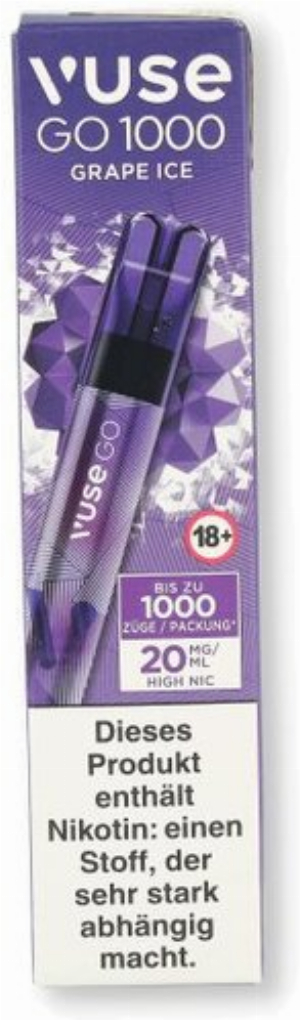Vuse Go 1000 Einweg E-Zigarette Grape Ice 20mg
