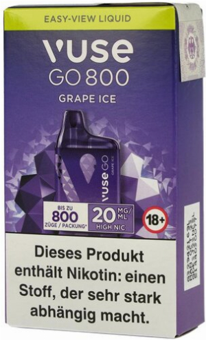 Vuse Go 800 Einweg E-Zigarette Grape Ice 20mg