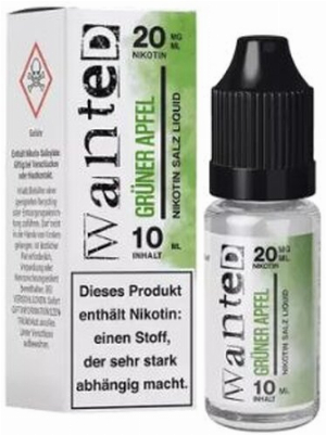 Wanted Overdosed Nikotinsalzliquid Grüner Apfel 20mg