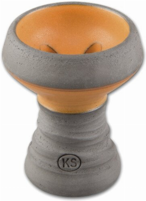 Wasserpfeifen Ersatzkopf KS Apps grau / orange 7,5 cm