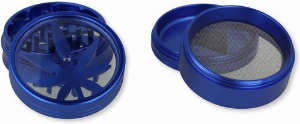 Weedblatt Grinder 4-teilig Blau