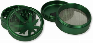 Weedblatt Grinder 4-teilig Grün