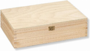 Weinkiste aus Holz für 2 Flaschen mit Schanierdeckel