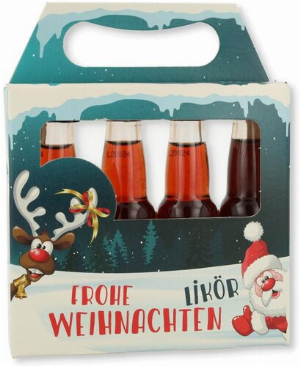 Weisenbach Frohe Weihnachten Likör Pflaume 4x20ml 20% Vol.