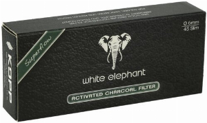 White Elephant Aktivkohlefilter Pfeifenfilter 6mm 45 Stück