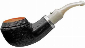 White Elephant Pfeife Ebony & Ivory Sandblast 3