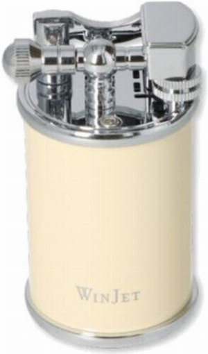 Winjet Tischfeuerzeug Steinzündung Creme/Silber