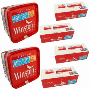 Winston 330g Tabak Sparpaket ( 2 x Winston 165g & 4 x 250 Stück Winston Extra Hülsen )
