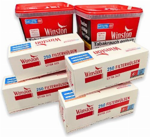 Winston 520g Tabak Sparpaket (2 x Winston 260g & 4 x 250 Stück Winston Hülsen)