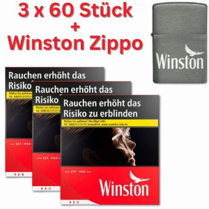 Winston Zigaretten (3x60) + Winston Zippo