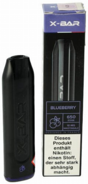 X-Bar Einweg E-Shisha Blueberry 10mg ca. 650 Züge