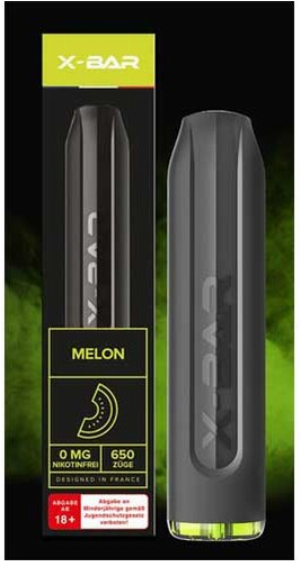 X-Bar Einweg E-Shisha Melon 0mg ca. 650 Züge