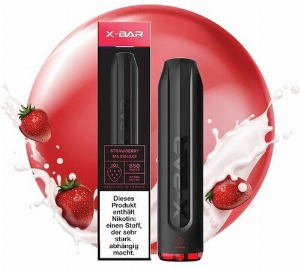 X-Bar Einweg E-Shisha Strawberry Milkshake 20mg ca. 650 Züge