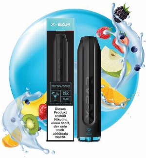 X-Bar Einweg E-Shisha Tropical Punch 10mg ca. 650 Züge
