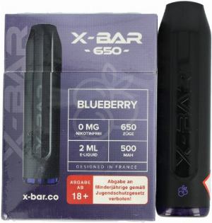 X-Bar Mini Einweg E-Zigarette Blueberry 0mg