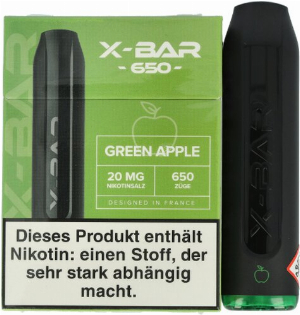 X-Bar Mini Einweg E-Zigarette Green Apple 20mg