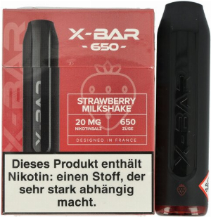 X-Bar Mini Einweg E-Zigarette Strawbeery Milkshake 20mg