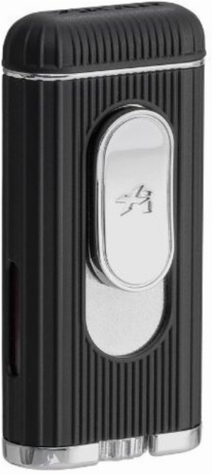 Xikar XKHD-1001 Hedron Single Jet-Flame Schwarz/Chrome