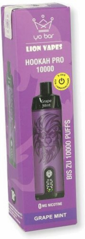 Yo Bar X Lion Vapes Grape Mint Einweg E-Zigarette 0mg
