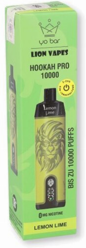 Yo Bar X Lion Vapes Lemon Lime Einweg E-Zigarette 0mg