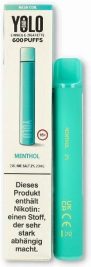Yolo Bar 600  Einweg E-Zigarette Menthol Aroma 20mg