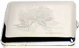 Zigarettenetui Metall mit Rosen Motiv