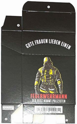 Zigaretten-Faltschachtel Feuerwehr Gute Frauen lieben Motiv 25er