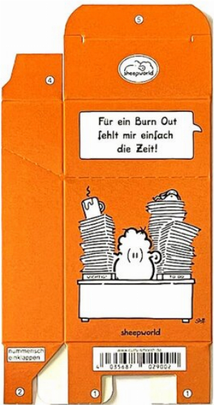 Zigaretten-Faltschachtel sheepworld Für ein Burn Out Motiv 20er